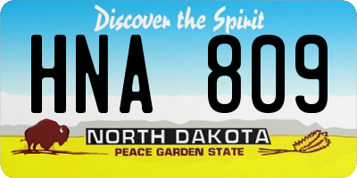 ND license plate HNA809