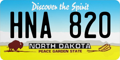 ND license plate HNA820