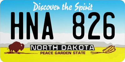 ND license plate HNA826