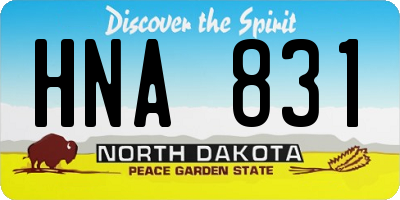 ND license plate HNA831