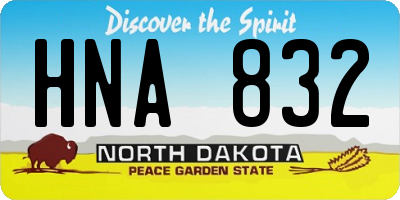 ND license plate HNA832