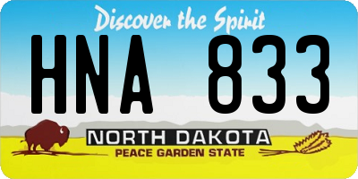 ND license plate HNA833