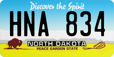 ND license plate HNA834