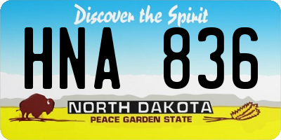 ND license plate HNA836