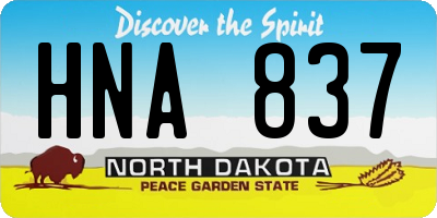 ND license plate HNA837