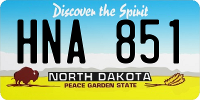 ND license plate HNA851