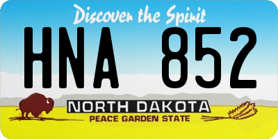ND license plate HNA852