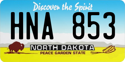 ND license plate HNA853