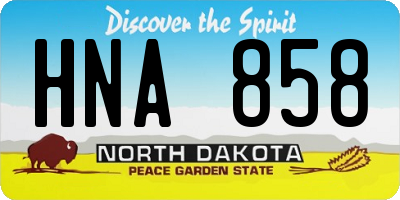 ND license plate HNA858