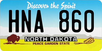 ND license plate HNA860