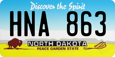 ND license plate HNA863