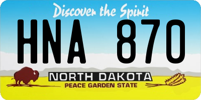 ND license plate HNA870