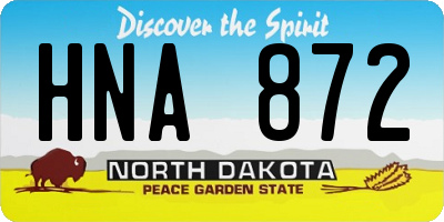 ND license plate HNA872