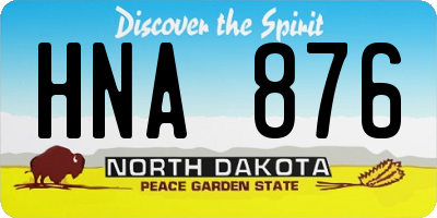 ND license plate HNA876