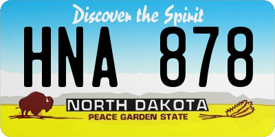 ND license plate HNA878