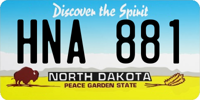 ND license plate HNA881