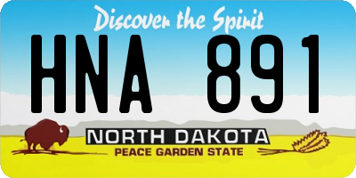 ND license plate HNA891