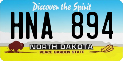 ND license plate HNA894