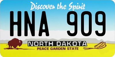 ND license plate HNA909