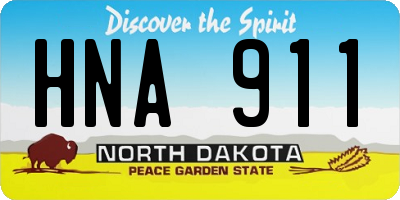 ND license plate HNA911