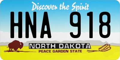 ND license plate HNA918