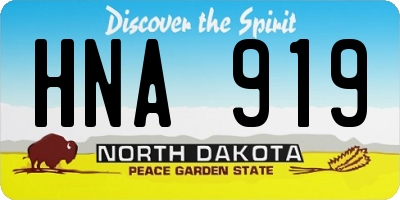 ND license plate HNA919