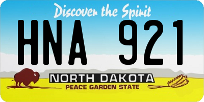 ND license plate HNA921