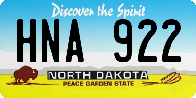 ND license plate HNA922