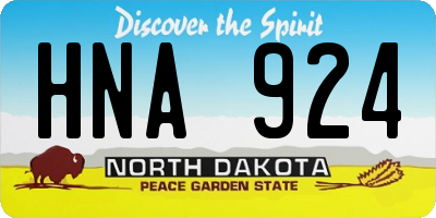 ND license plate HNA924