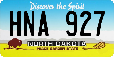 ND license plate HNA927