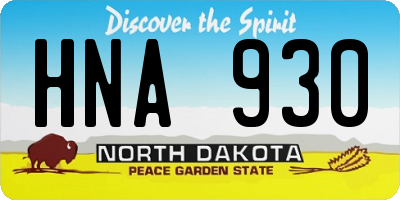 ND license plate HNA930