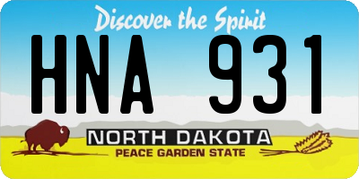 ND license plate HNA931