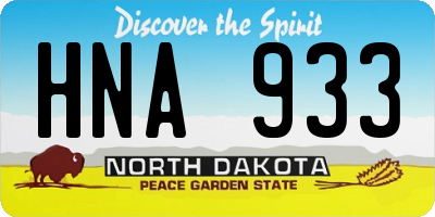 ND license plate HNA933