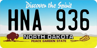 ND license plate HNA936