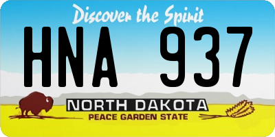 ND license plate HNA937