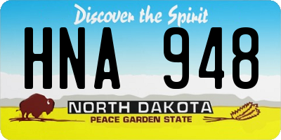 ND license plate HNA948