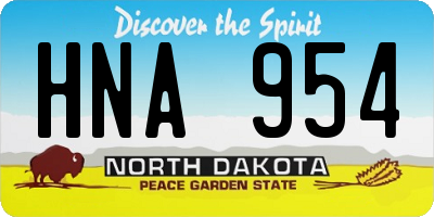 ND license plate HNA954