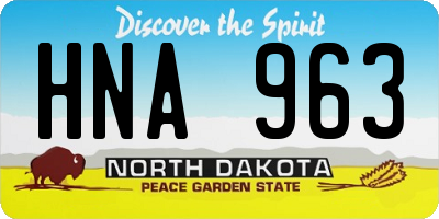 ND license plate HNA963