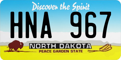 ND license plate HNA967