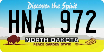 ND license plate HNA972