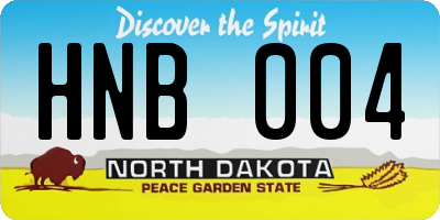 ND license plate HNB004