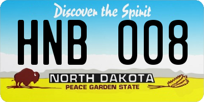 ND license plate HNB008