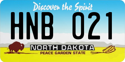 ND license plate HNB021