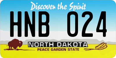 ND license plate HNB024