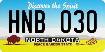 ND license plate HNB030