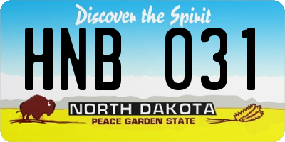 ND license plate HNB031