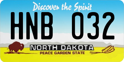 ND license plate HNB032