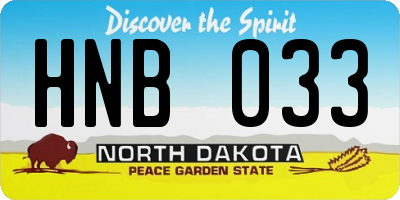ND license plate HNB033