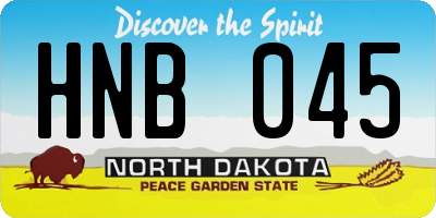 ND license plate HNB045