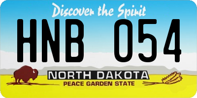 ND license plate HNB054